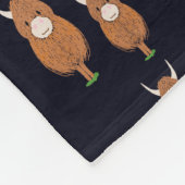 Couverture Polaire Vache écossaise amusante (Coin)