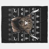 Couverture Polaire Vache hideux de Noël Highland (Devant (Horizontal))