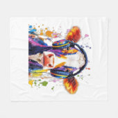 Couverture Polaire Vache Highland Colorée (Devant (Horizontal))