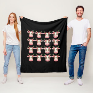 Couverture Polaire Vache Highland Coquette de Noël Western