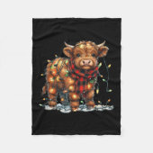 Couverture Polaire Vache Highland Noël Noël Père Noël Baby Wooly Farm (Devant)