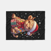 Couverture Polaire Vache Highland Noël Vache Highland Noël Vache Sant (Devant (Horizontal))