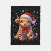 Couverture Polaire Vache Highland Noël Vache Highland Noël Vache Sant (Devant)