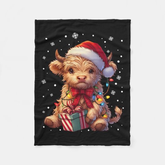 Couverture Polaire Vache Highland Noël Vache Highland Noël Vache Sant (Devant)