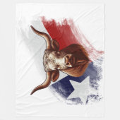 Couverture Polaire Vache longhorne du Texas (Devant)