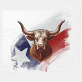 Couverture Polaire Vache longhorne du Texas (Devant (Horizontal))