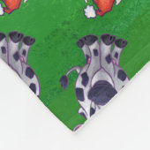 Couverture Polaire Vache Noël sur vert (Coin)