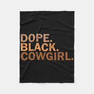 Couverture Polaire Vache noire drogue cowgirl melanine noire Rodeo af