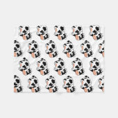 Couverture Polaire Vache noire et blanche à bébé (Devant (Horizontal))