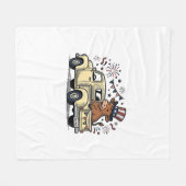 Couverture Polaire Vache patriotique conception vectorielle de camion (Devant (Horizontal))
