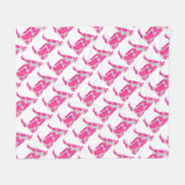 Couverture Polaire Vache Rose et Blanche Silhouette (Devant (Horizontal))