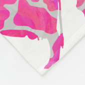Couverture Polaire Vache Rose et Blanche Silhouette (Coin)