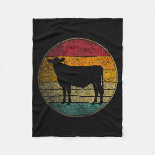 Couverture Polaire Vache - Silhouette Rétro en détresse Vintage 60s 7