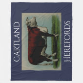 Couverture Polaire Vache vintage personnalisée à Hereford (Devant)