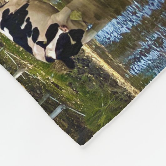 Couverture Polaire Vaches en automne à l'étang (Coin)