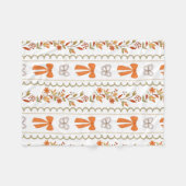Couverture Polaire Vaches et fleurs d'automne Blanche en polaire - Ch (Devant (Horizontal))