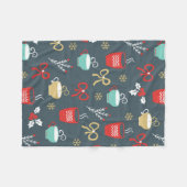 Couverture Polaire Vaches Et Tasses De Noël (Devant (Horizontal))
