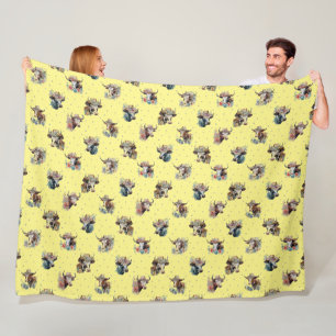 Couverture Polaire Vaches Florales Mignonnes Drôles Portant des Chape
