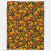 Couverture Polaire Vaches Highland Dans Un Design Tartan Crise, (Devant)