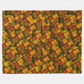 Couverture Polaire Vaches Highland Dans Un Design Tartan Crise, (Devant (Horizontal))