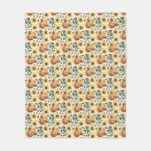 Couverture Polaire Vaches Highland et fleurs de tournesol jaune (Devant)