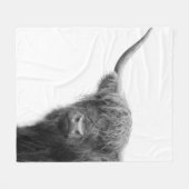 Couverture Polaire Vaches Highland Noir et Blanc #4 (Devant (Horizontal))