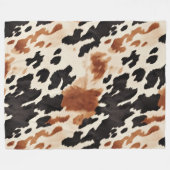 Couverture Polaire Vachette animale à la crème Brown occidentale (Devant (Horizontal))