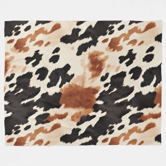 Couverture Polaire Vachette animale à la crème Brown occidentale (Devant (Horizontal))