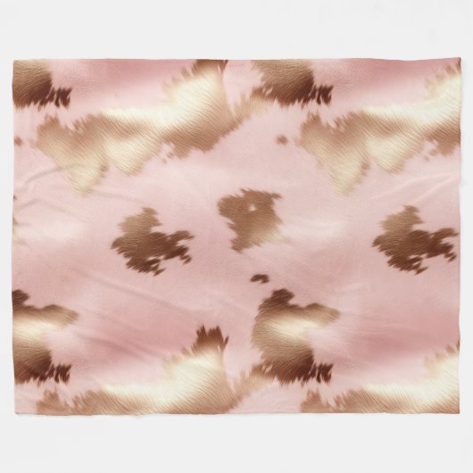Couverture Polaire Vachette blanche en or rose (Devant (Horizontal))