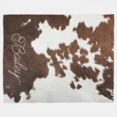 Couverture Polaire Vachette Brown et blanche (Devant (Horizontal))