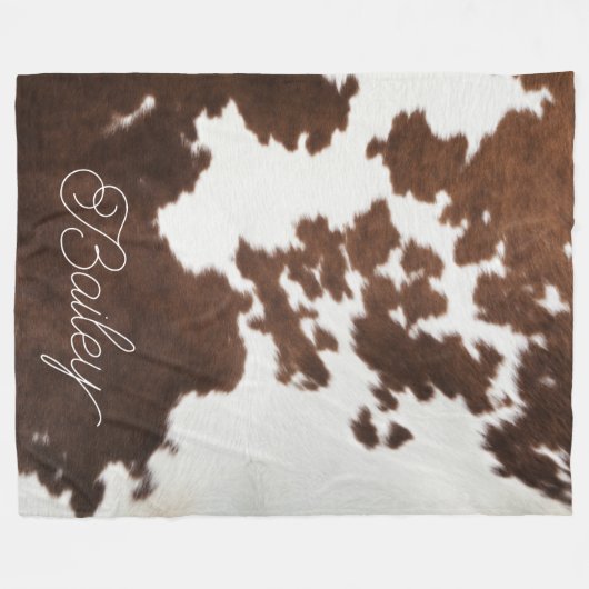 Couverture Polaire Vachette Brown et blanche (Devant (Horizontal))