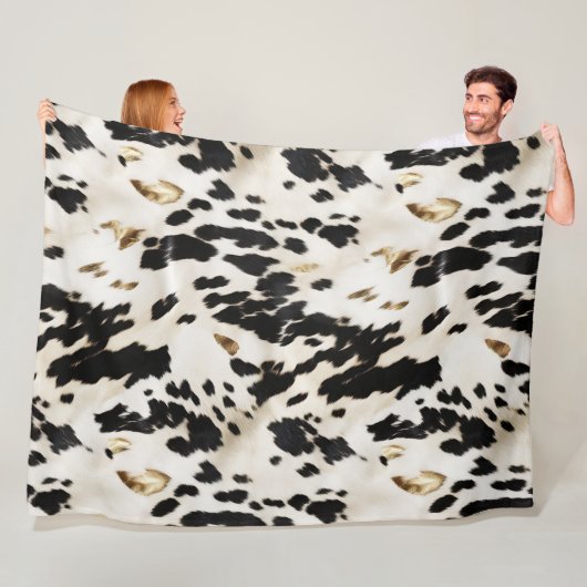 Couverture Polaire Vachette noire blanche sud-ouest (En situation)