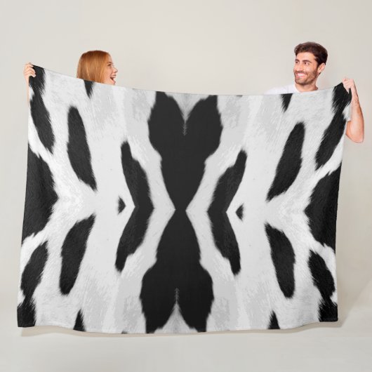 Couverture Polaire Vachette réaliste Holstein look grande version (En situation)