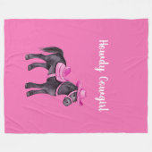 Couverture Polaire Vachette Rose Howdy Cheval (Devant (Horizontal))