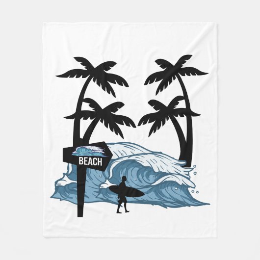 Couverture Polaire Vague de plage Funny (Devant)