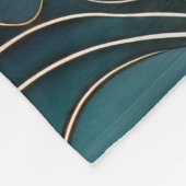 Couverture Polaire Vague dorée - Abstrait sarcelle et or (Coin)