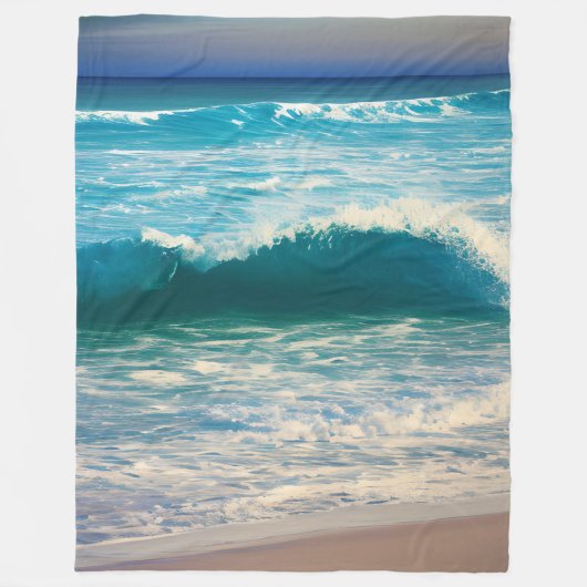 Couverture Polaire Vague océanique bleu (Devant)