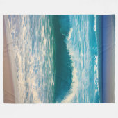 Couverture Polaire Vague océanique bleu (Devant (Horizontal))