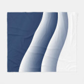 Couverture Polaire Vagues abstraites d'océan bleu marine (Devant (Horizontal))