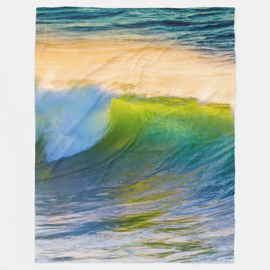 Couverture Polaire Vagues bleu océan (Devant)