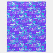 Couverture Polaire "Vagues célestes : Le marbre bleu blanc et violet (Devant)