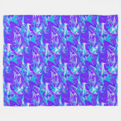 Couverture Polaire "Vagues célestes : Le marbre bleu blanc et violet (Devant (Horizontal))