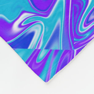 Couverture Polaire "Vagues célestes : Le marbre bleu blanc et violet