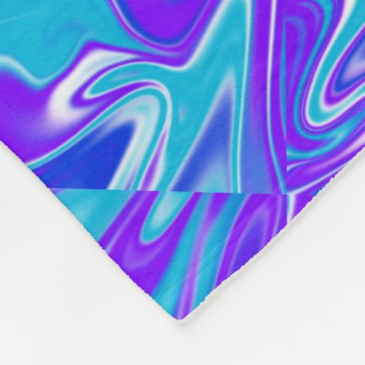 Couverture Polaire "Vagues célestes : Le marbre bleu blanc et violet (Coin)