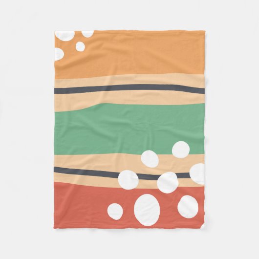 Couverture Polaire Vagues d'artisanat boho abstrait (Devant)