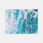 Couverture Polaire Vagues de l'océan bleu (Devant (Horizontal))
