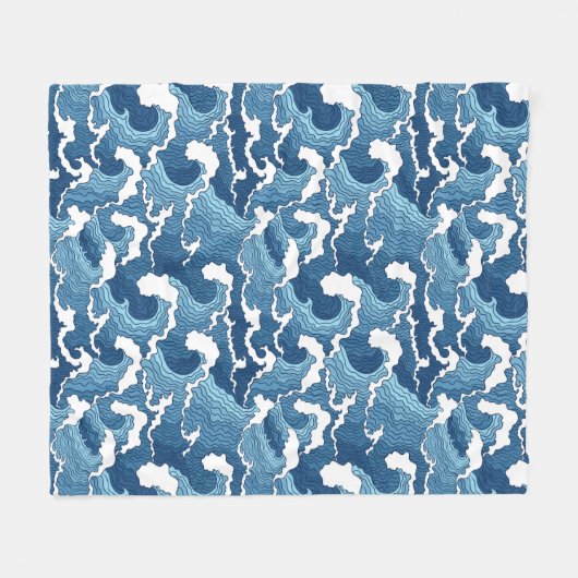 Couverture Polaire Vagues de résumé (Devant (Horizontal))