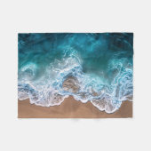 Couverture Polaire Vagues de rivage de plage (Devant (Horizontal))