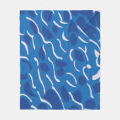 Couverture Polaire Vagues d'eau bleue motif abstrait (Devant)
