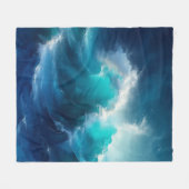 Couverture Polaire Vagues d'océan agitées Turquoise Bleu (Devant (Horizontal))